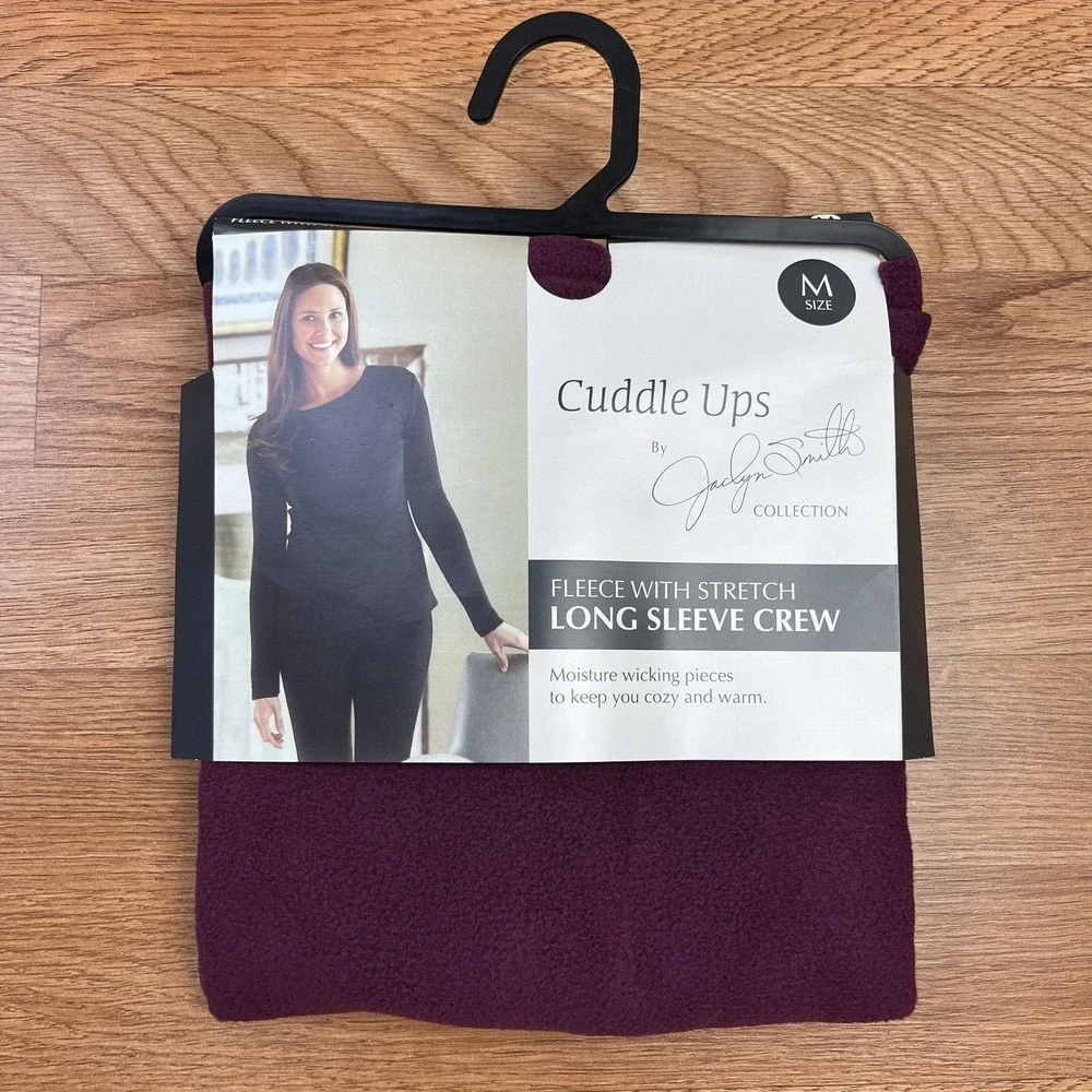 Cuddle Ups by Jaclyn Smith‎ Fleece Long Sleeve Crew Top Women's Medium NEW